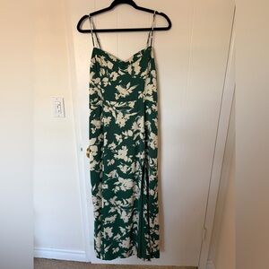 Abercrombie & Fitch Green and Cream Floral Maxi Dress